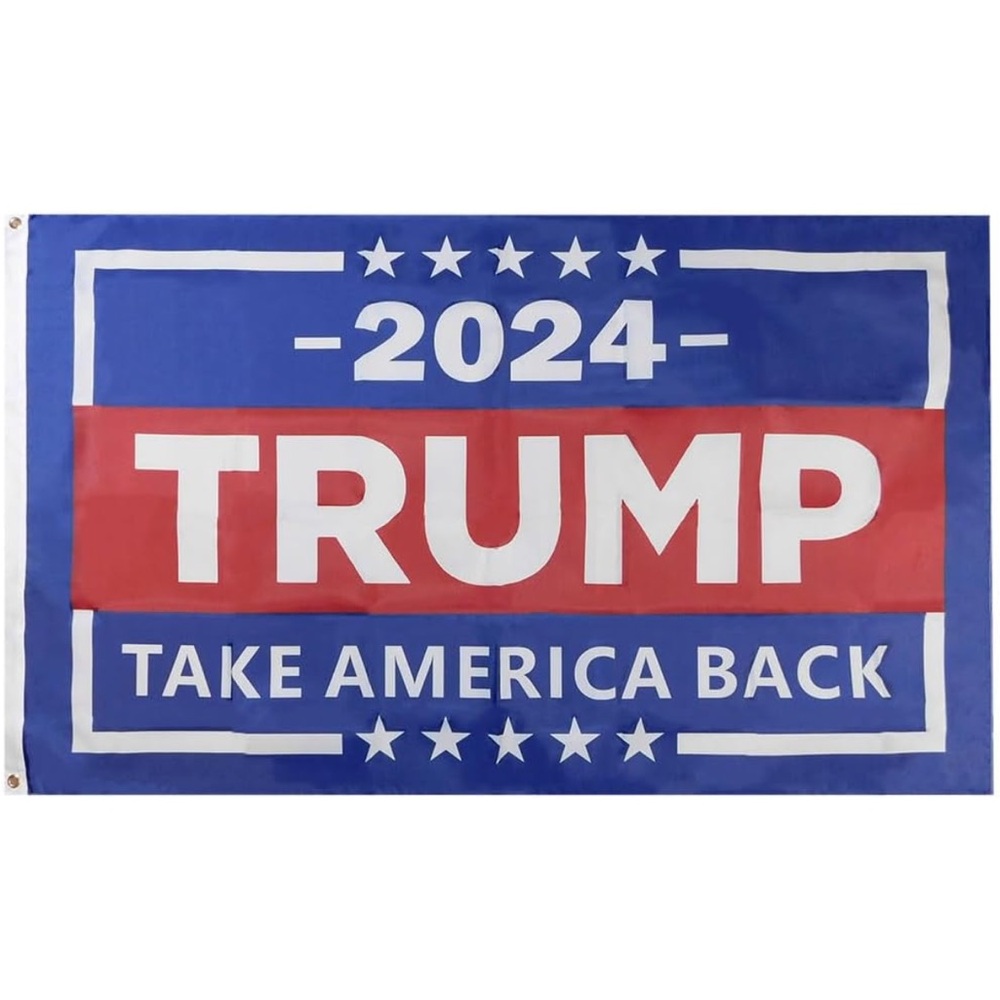 Red and Blue Trump 2024 Flag